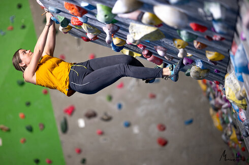 Difficult boulders in the Alpenverein climbing hall in Kufstein.