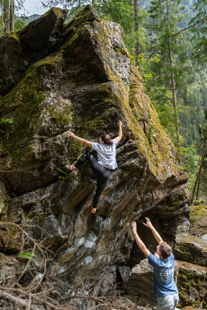 Bouldern Mandlers Boden am Climbing with Respect Aktionstag 2024. Foto: Lara Novak