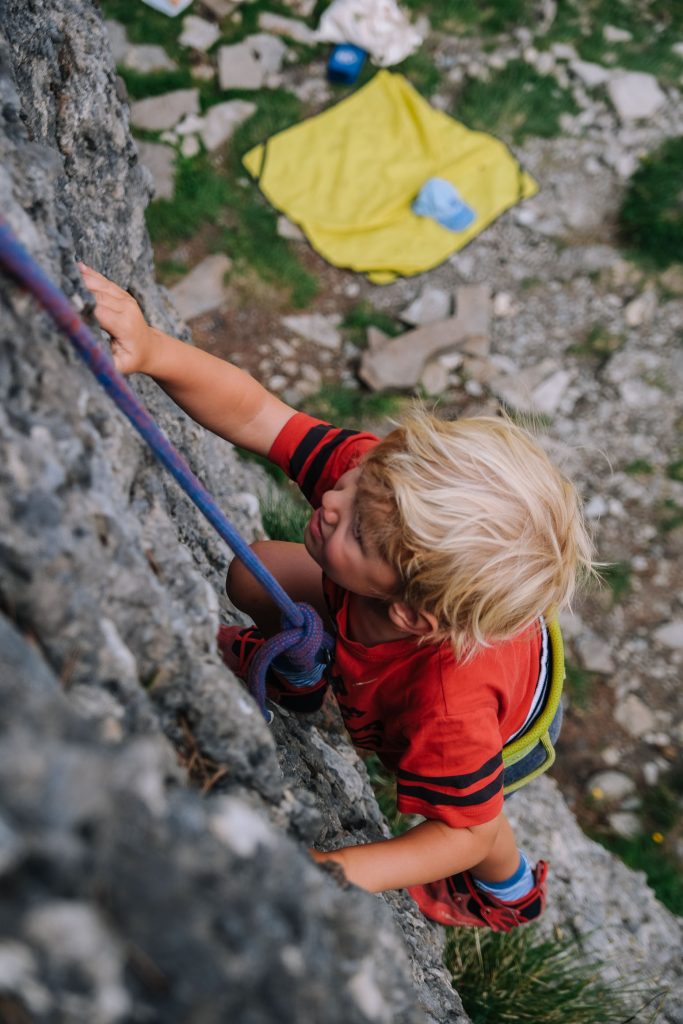 Klettern auf der Muttekopfhütte (Lechtaler Alpen). Foto: Simon Schöpf