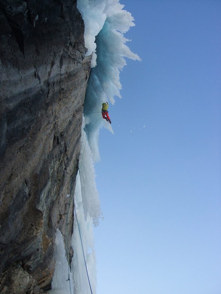 Renkfälle, Erstbegehung „Eisföhnig“ WI 7, Photo: Alex Blümel