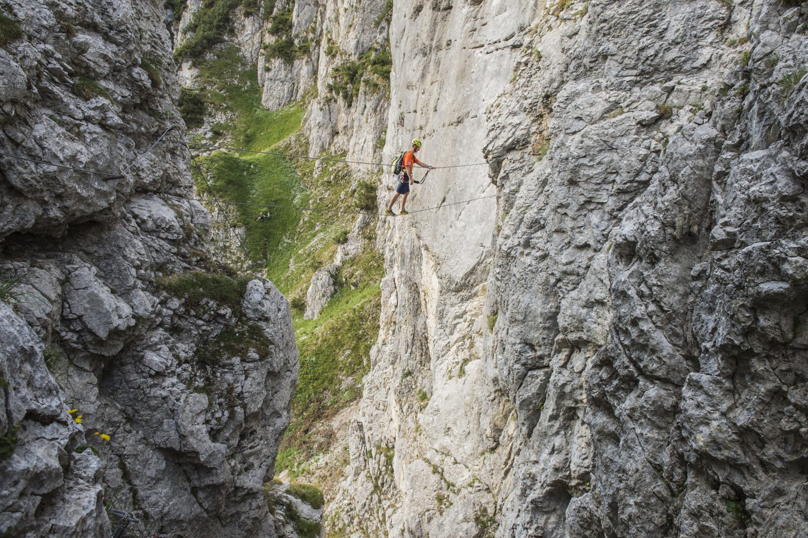 Hängebrücke im Klamml Klettersteig, Foto: Peter von Felbert | Climbers Paradise