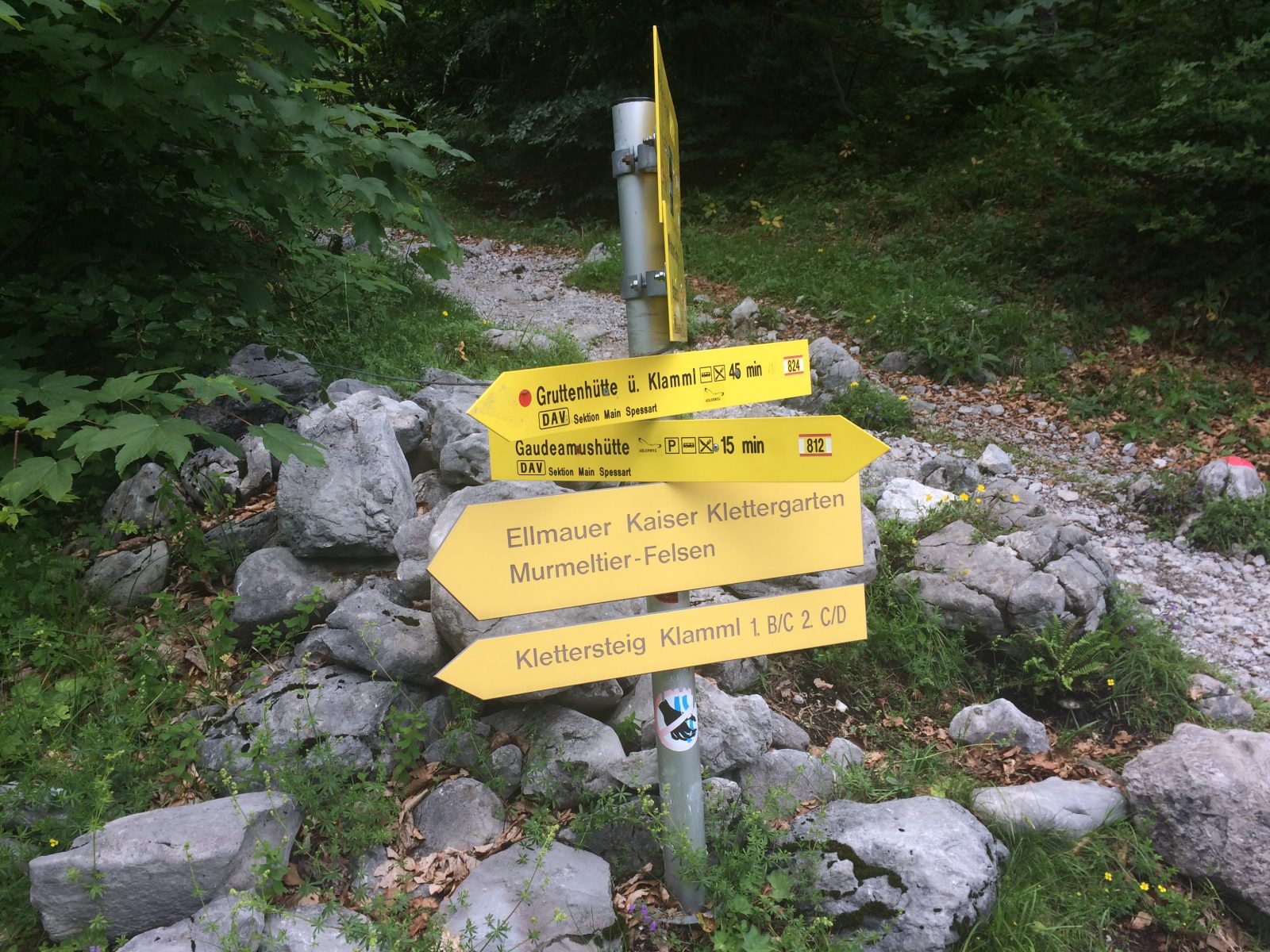 Wegweiser zum Klamml-Klettersteig, Foto: Susa Schreiner | Climbers Paradise